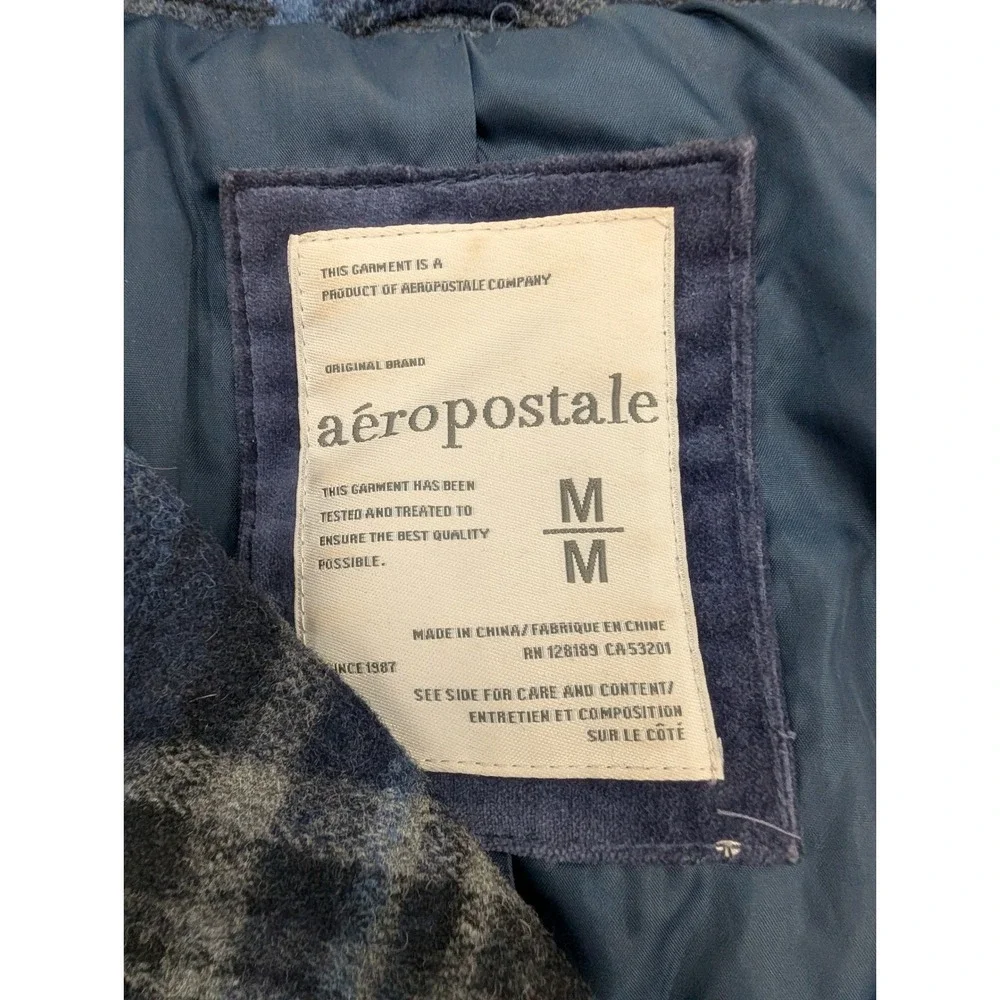 Aeropostale Kids Plaid Double Breasted Peacoat Jacket‎ Size Medium